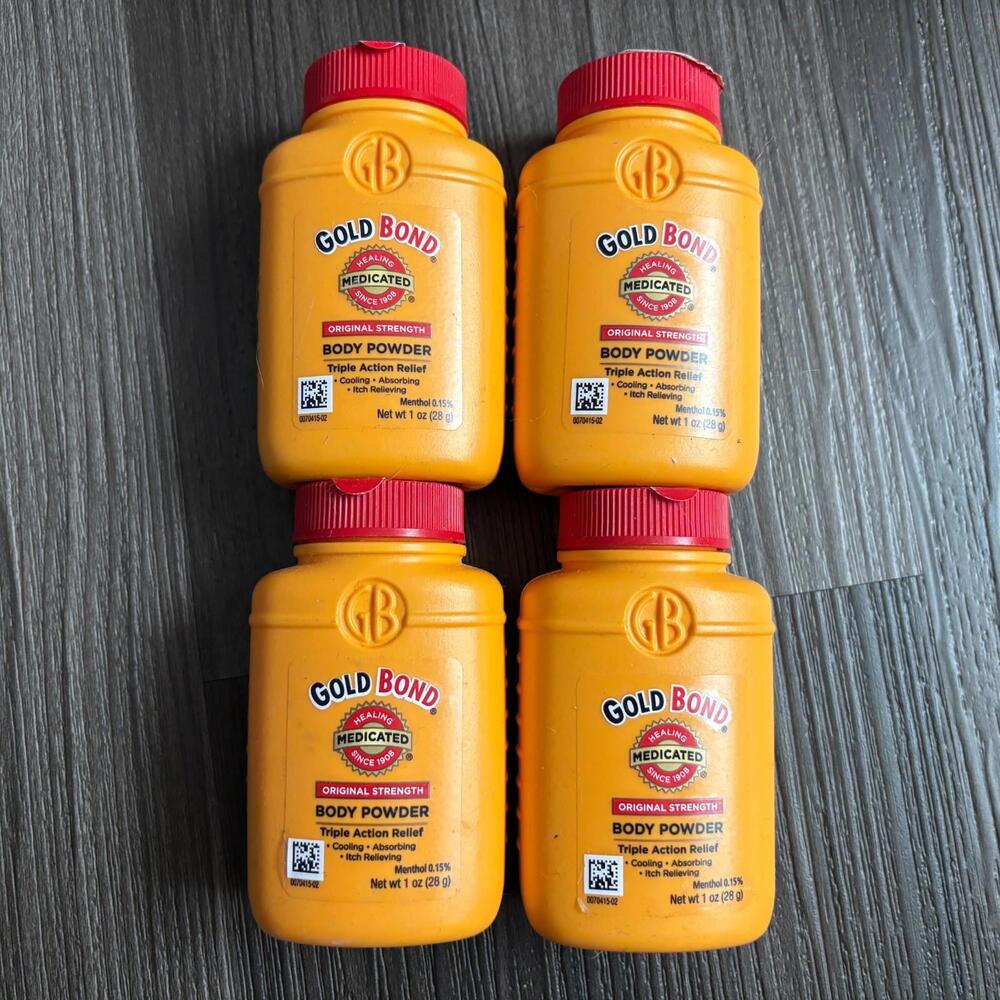 4 Gold Bond Body Powder Original Strength Medicated With Talc 1 oz each TRAVEL